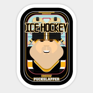 Ice Hockey Black and Yellow - Faceov Puckslapper - Bob version Sticker